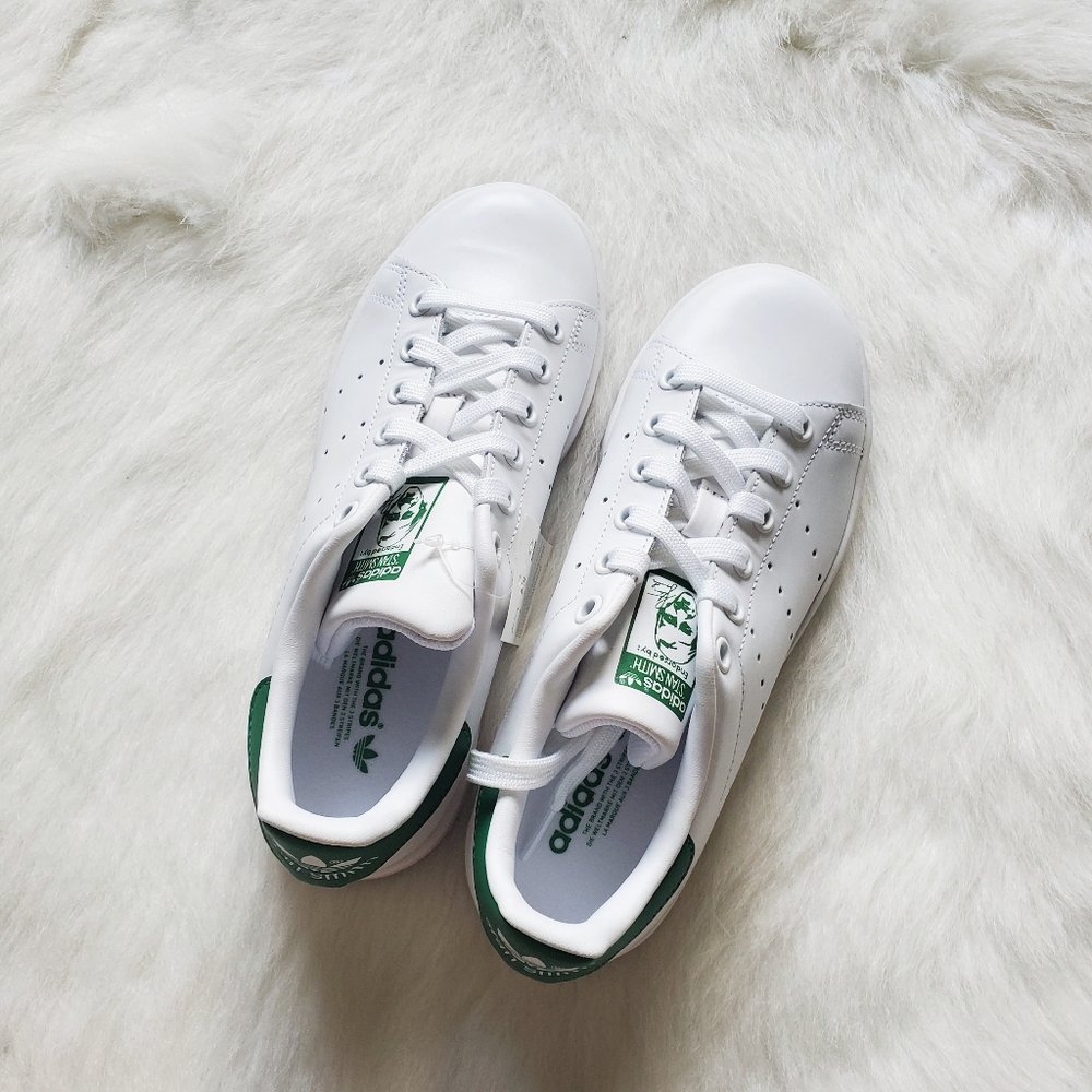 Adidas Stan Smith White Green Sneakers Shoes Size 6.5